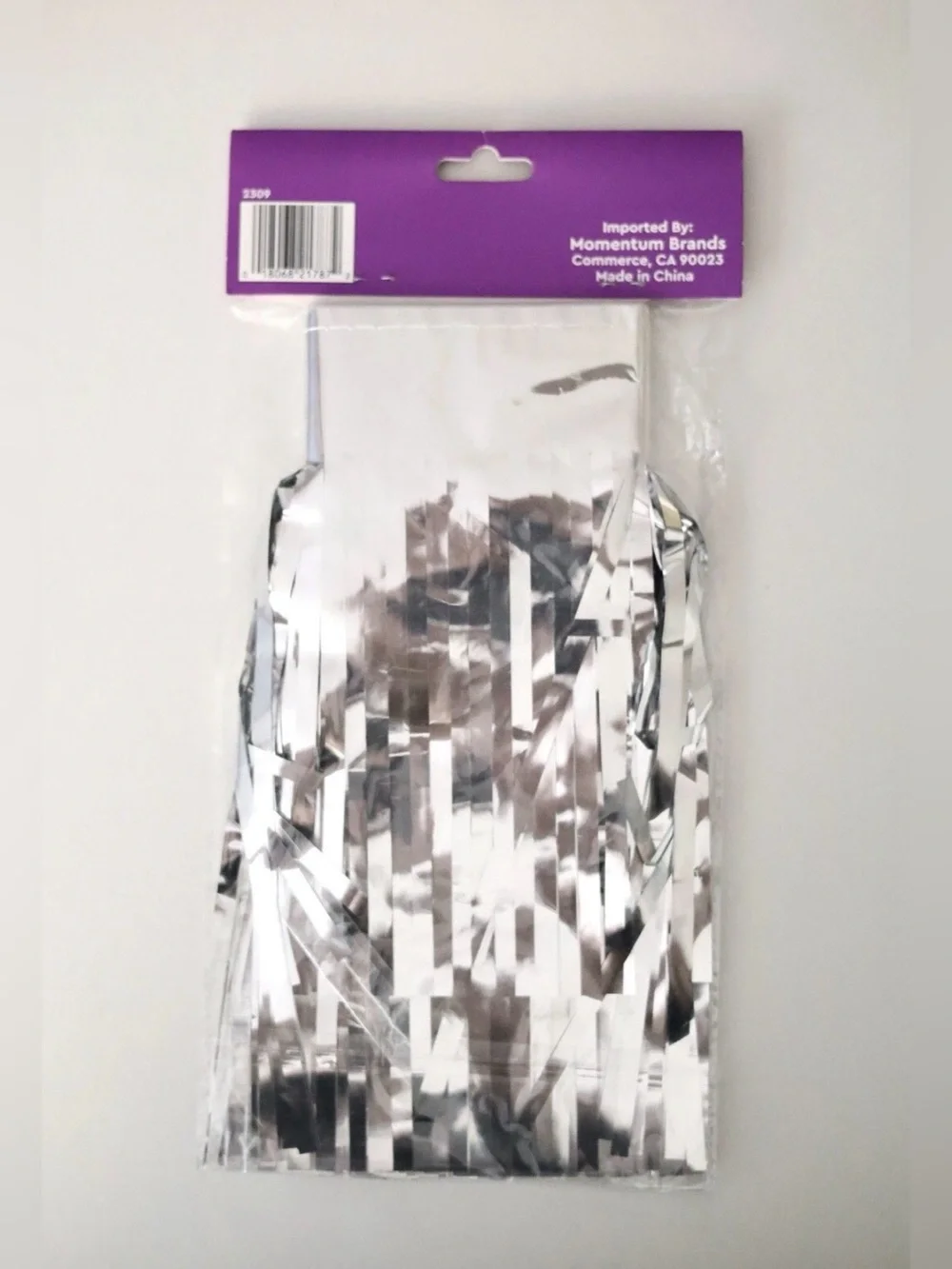 Silver Metallic Party Foil Fringe Banner Garland– Party Decoration, 9.84”x118”